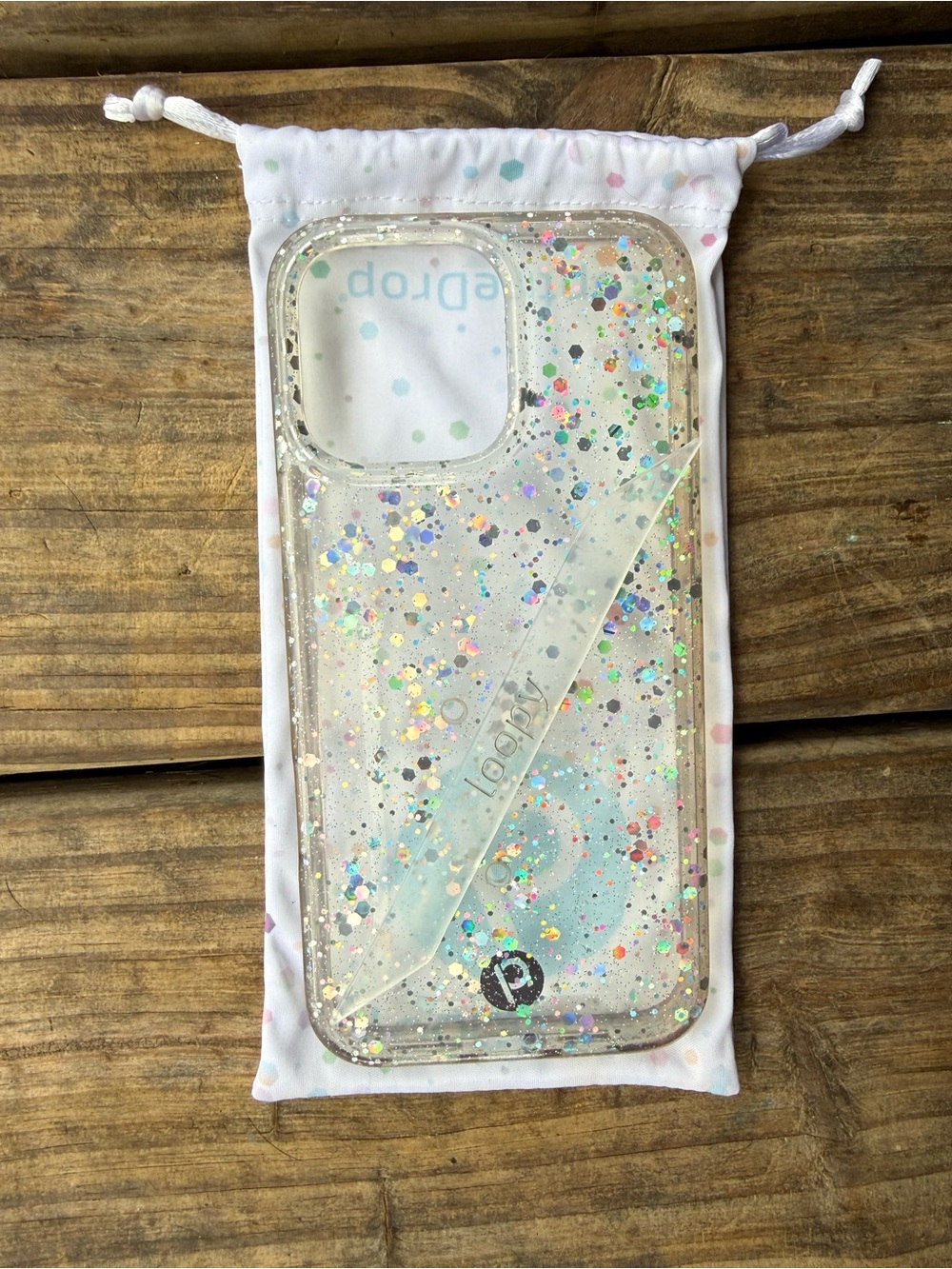 Clear Glitter Phone Case with Iridescent Sparkle - Clear